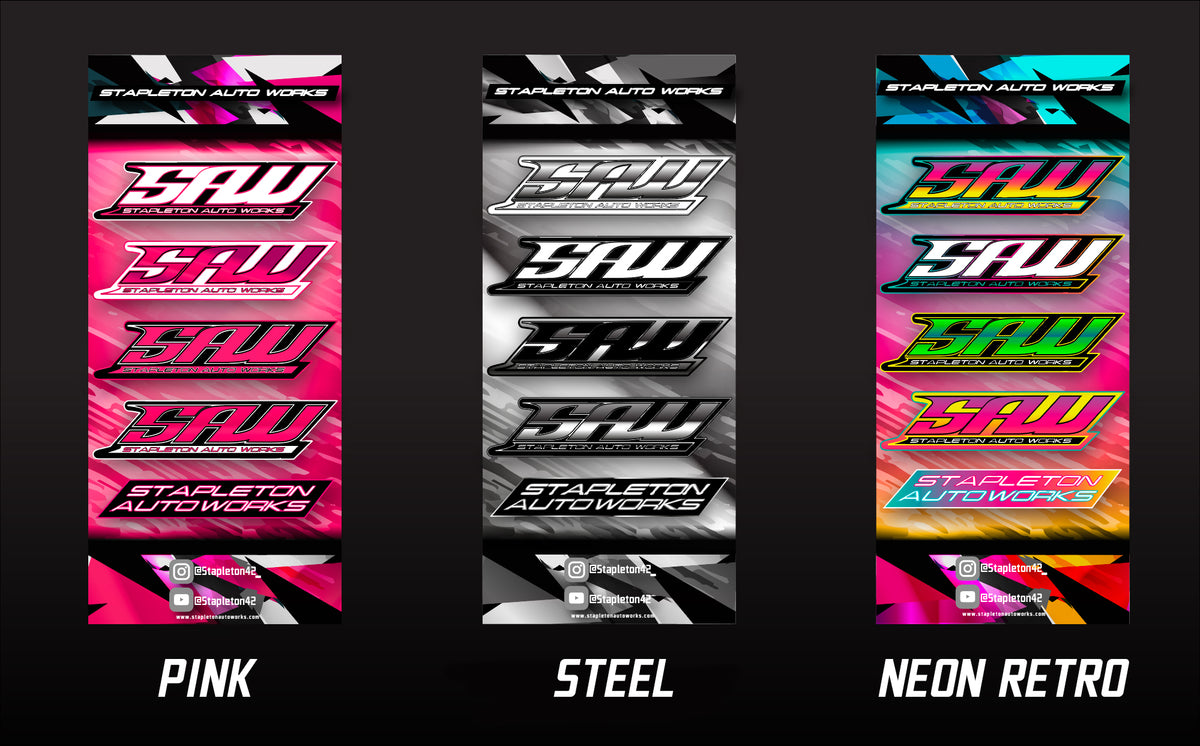 Stapleton Auto Works Logo Decal Sheet (5 Stickers!)